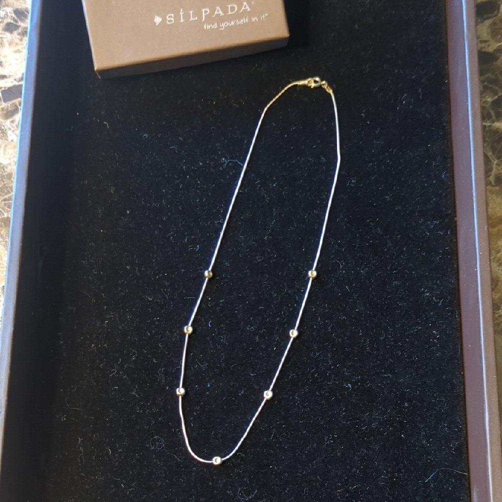 Silpada Silver and Gold Minimalist Necklace